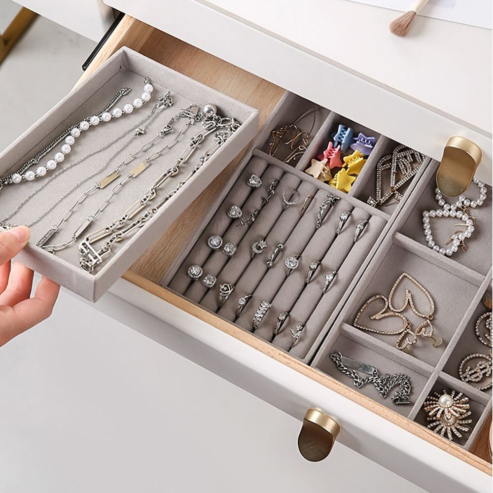 Drawer Box Stackable Velvet Je - Velvet Jewelry Box ulasan dan harga