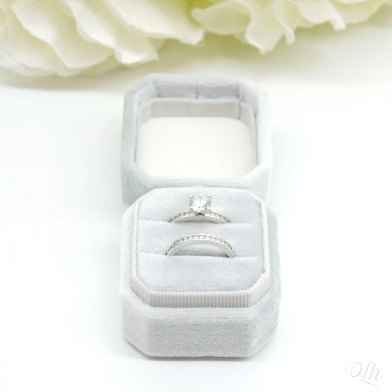Personalized Wedding Ring Box  - Velvet Jewelry Box ulasan dan harga