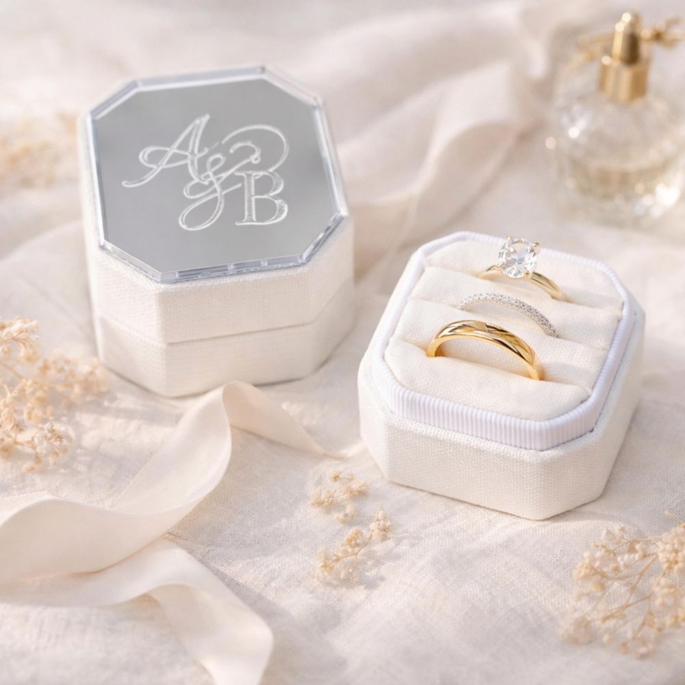 Personalized Octagon Velvet Ri - Velvet Jewelry Box ulasan dan harga